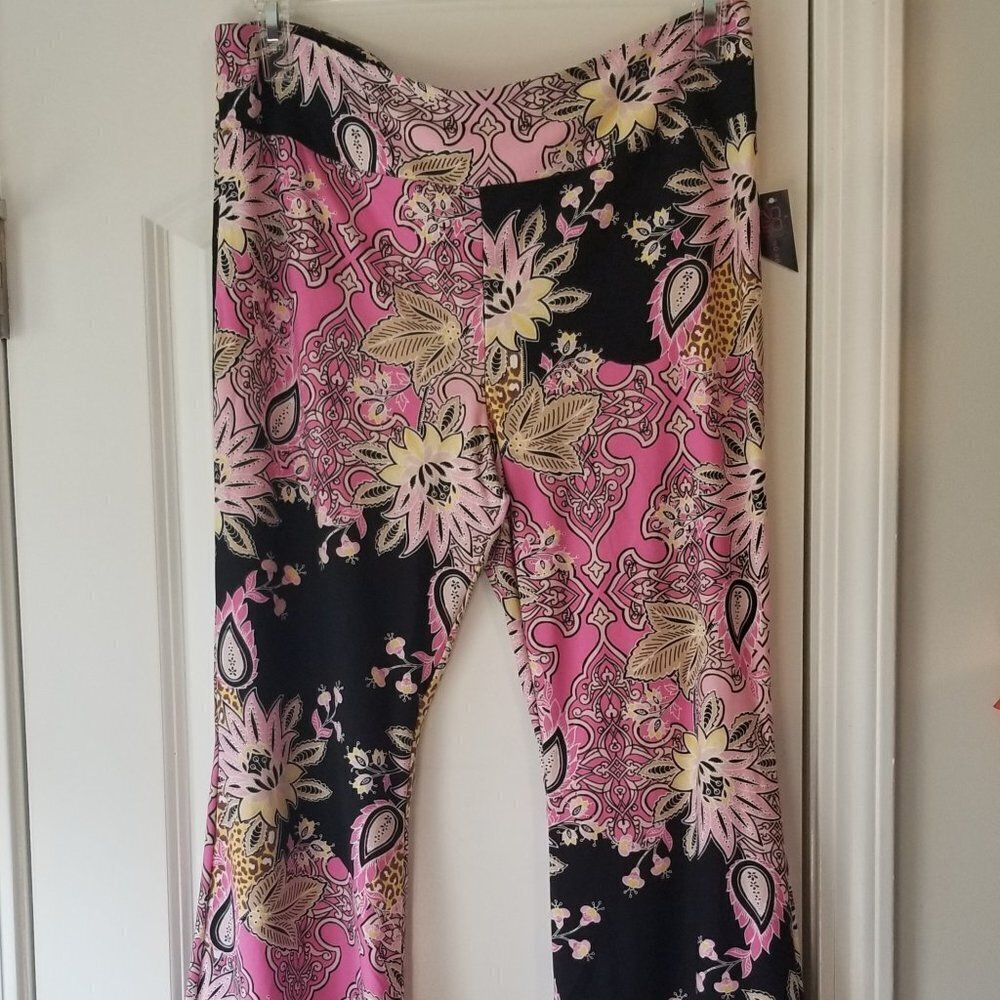 Active Wear Stretchy Pants Flared Leg XL